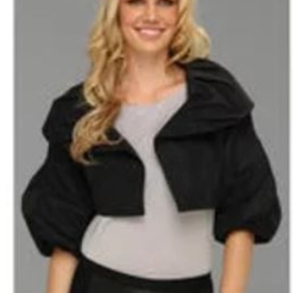 BCBGMAXAZRIA Ajana Satin Black Jacket SKU# 8225496